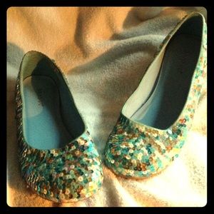Bamboo flats with mermaid sequin colors